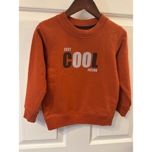 Zudio Boys Burnt Orange Just Cool Feeling Graphic Sweatshirt Size 4/5 Years